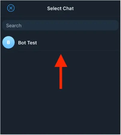 选择要添加机器人的Telegram群组